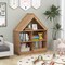 Kids Dollhouse Bookshelf Natural MDF and Engineered Wood 3 Tier Toy and Book Storage Organizer